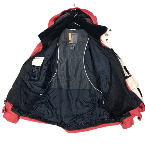 Rossignol Ski Jacket Red and White Size Medium Men's Hooded Zippered Pockets - Picture 6 of 16